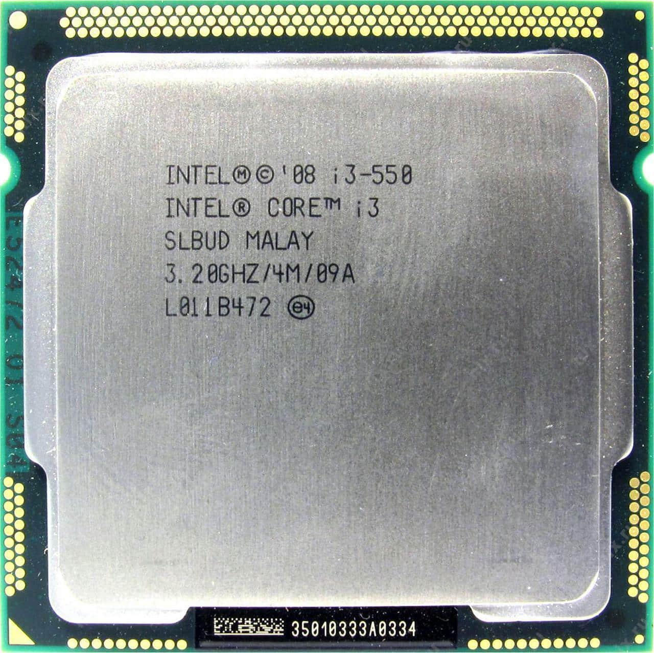 Intel Core i3-550 (SLBUD) Dual-Core 3.2GHz/4M Socket LGA1156 CPU PROCESSOR 4 Intel Core i3-550 (SLBUD) Dual-Core 3.2GHz/4M Socket LGA1156 CPU PROCESSOR 4